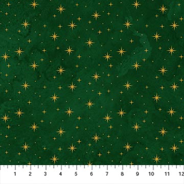 O' Christmas Tree Shimmer Stars Dark Green Multi 44"/45" Cotton Fabric Per Yard - Choice Fabrics28961M-76