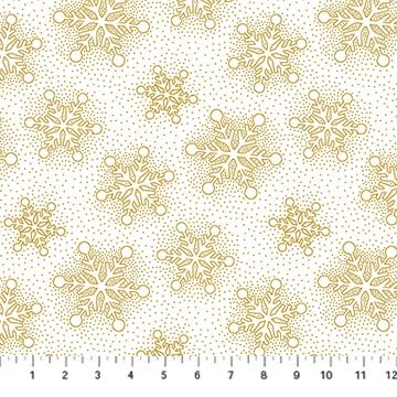 O' Christmas Tree Shimmer White Snowflakes 44"/45" Cotton Fabric Per Yard - Choice Fabrics28963M-10
