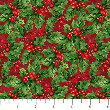 Deck The Halls Holly Red Multi 44"/45" Cotton Fabric Per Yard - Choice Fabrics28999-24
