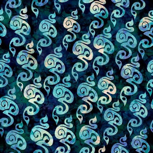 Flamenco - Squiggle - Blue - Choice Fabrics29987-Q
