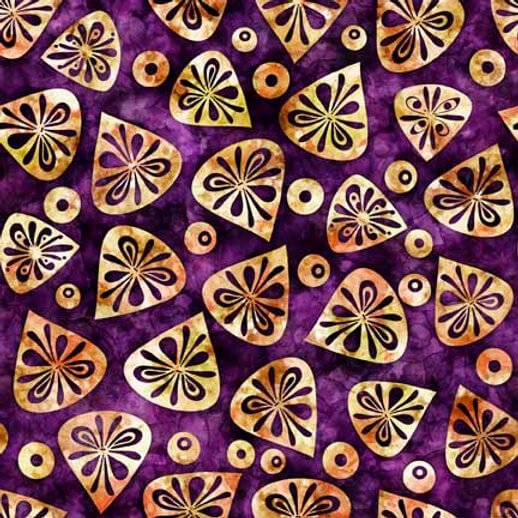 Flamenco - Geo Leaf - Violet - Choice Fabrics29988-V