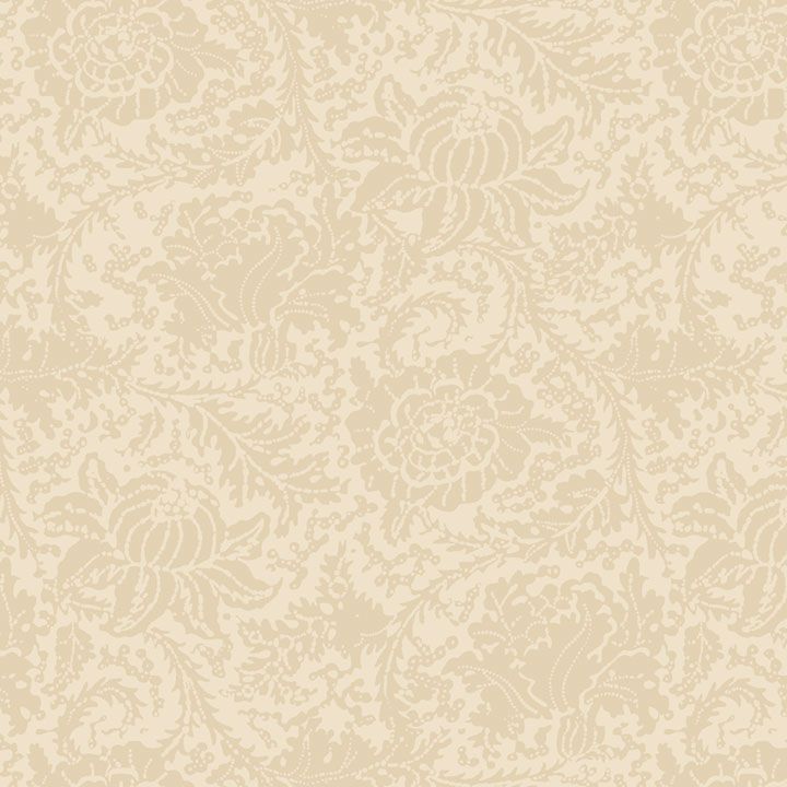 Cream Floral Anna B's Indigos Cotton Wideback Fabric Per Yard - Choice FabricsQB101891D -CREAM