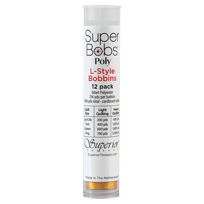 Super Bobs Polyester Prewound Bobbins L-Style 12-Pack - Gold