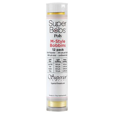 Super Bobs Polyester Prewound Bobbins M-Style 12-Pack - Rainbow