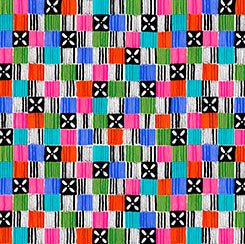 Flowerful - Geo Squares - Choice Fabrics30106-X