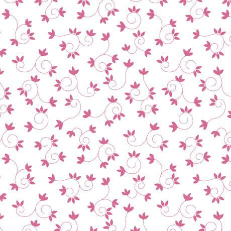 My Watercolor Garden - Scroll and Flower - Pink - Choice Fabrics30159-P