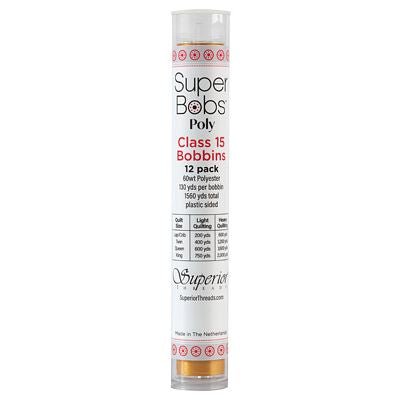 Super Bobs Polyester Prewound Bobbins A-Style 12-Pack - Gold - Choice Fabrics302-12-602