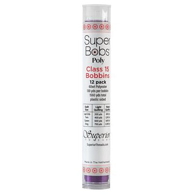 Super Bobs Polyester Prewound Bobbins A-Style 12-Pack - Dark Purple