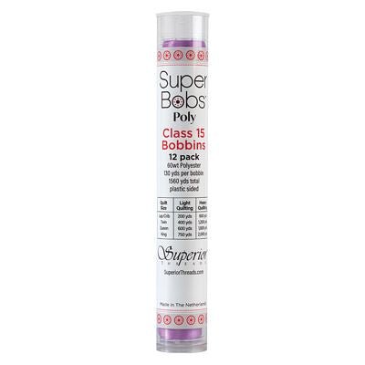Super Bobs Polyester Prewound Bobbins A-Style 12-Pack - Light Purple - Choice Fabrics302-12-607