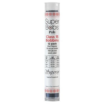 Super Bobs Polyester Prewound Bobbins A-Style 12-Pack - Dark Blue - Choice Fabrics302-12-609