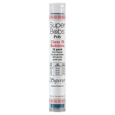 Super Bobs Polyester Prewound Bobbins A-Style 12-Pack - Turquoise - Choice Fabrics302-12-611