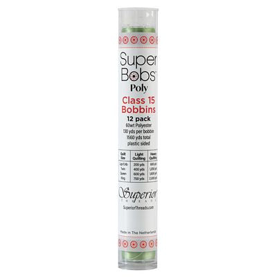Super Bobs Polyester Prewound Bobbins A-Style 12-Pack - Light Green