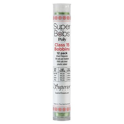Super Bobs Polyester Prewound Bobbins A-Style 12-Pack - Light Green - Choice Fabrics302-12-614