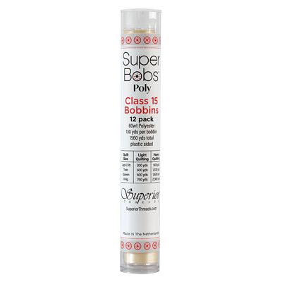 Super Bobs Polyester Prewound Bobbins A-Style 12-Pack - Cream