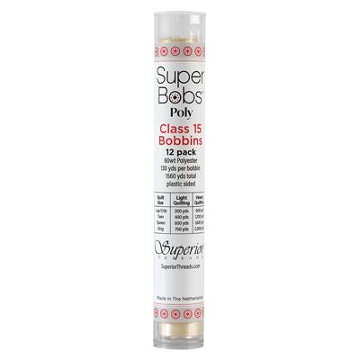 Super Bobs Polyester Prewound Bobbins A-Style 12-Pack - Cream - Choice Fabrics302-12-620