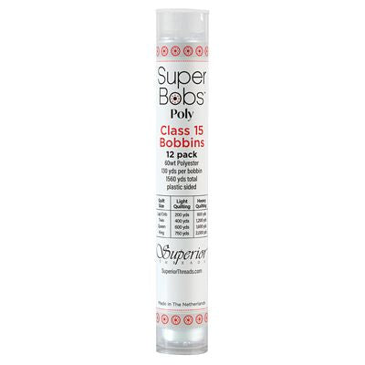 Super Bobs Polyester Prewound Bobbins A-Style 12-Pack - Lace White