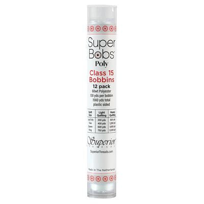 Super Bobs Polyester Prewound Bobbins A-Style 12-Pack - Lace White - Choice Fabrics302-12-621