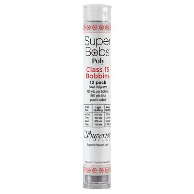 Super Bobs Polyester Prewound Bobbins A-Style 12-Pack - Gray - Choice Fabrics302-12-622
