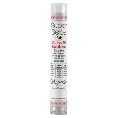 Super Bobs Polyester Prewound Bobbins A-Style 12-Pack - Silver - Choice Fabrics302-12-623