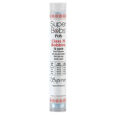 Super Bobs Polyester Prewound Bobbins A-Style 12-Pack - Baby Blue