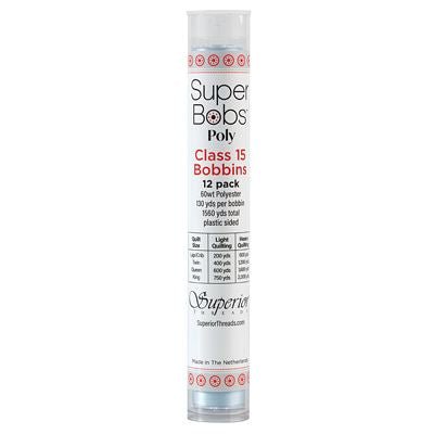 Super Bobs Polyester Prewound Bobbins A-Style 12-Pack - Baby Blue - Choice Fabrics302-12-634