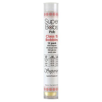 Super Bobs Polyester Prewound Bobbins A-Style 12-Pack - Light Yellow - Choice Fabrics302-12-640