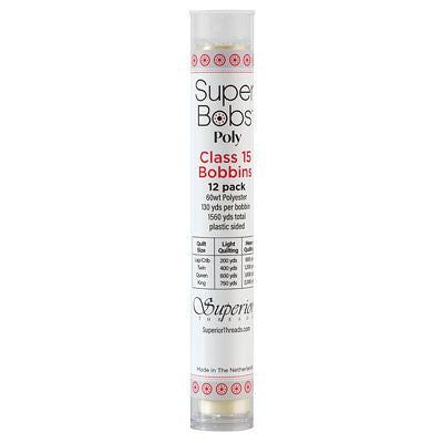 Super Bobs Polyester Prewound Bobbins A-Style 12-Pack - Ivory
