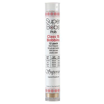 Super Bobs Polyester Prewound Bobbins A-Style 12-Pack - Beach