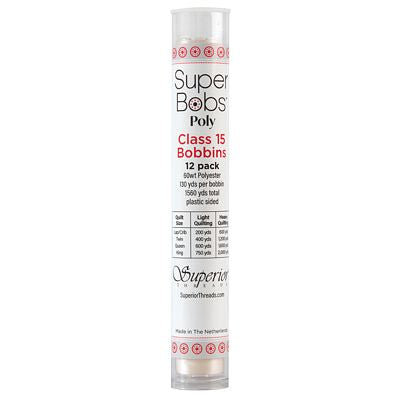 Super Bobs Polyester Prewound Bobbins A-Style 12-Pack - Off White