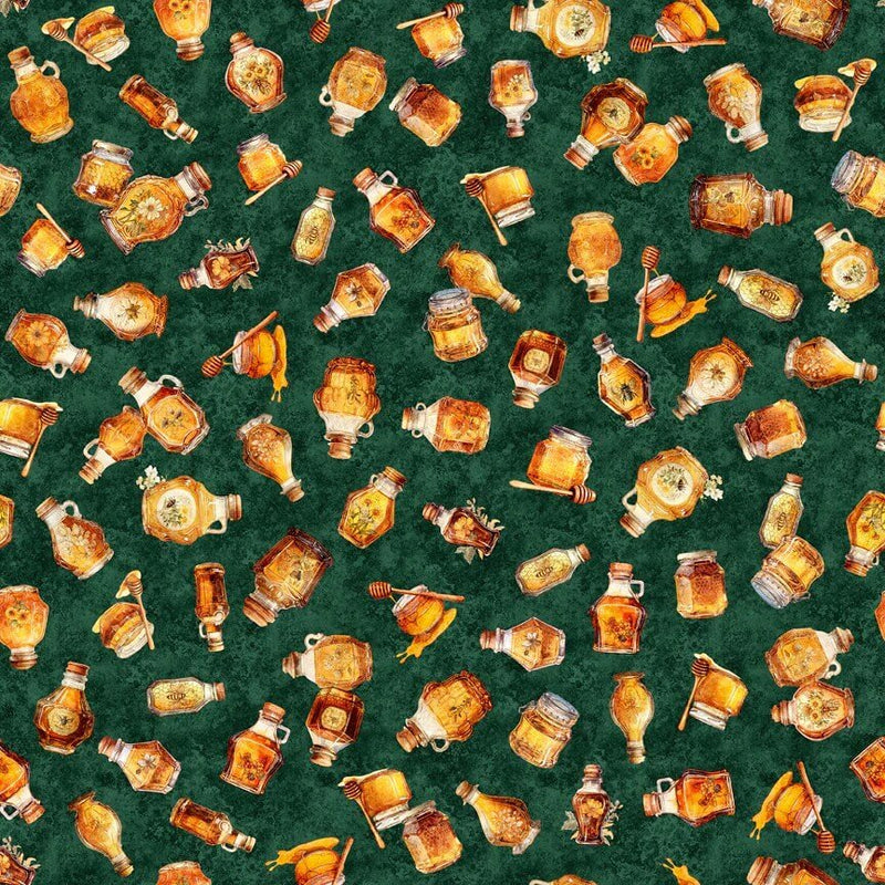 Queen Bee - Honey Bottles - Forest Green (3 - Yard Pack) - Choice Fabrics30486-F