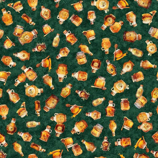 Queen Bee - Honey Bottles - Forest Green (3 - Yard Pack) - Choice Fabrics30486-F