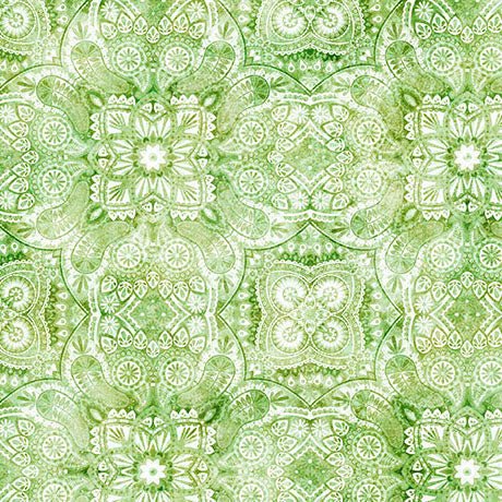 Light Green Medallion Geo Lil Farmers Cotton 44"/45" Fabric Per Yard - Choice Fabrics2600-31908-H