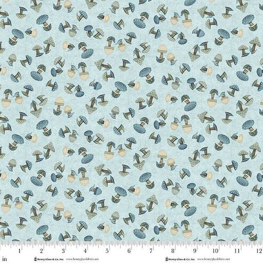 Pale Blue Mushrooms Cotton 44"/45" Fabric Per Yard - Choice FabricsQ-3552-17
