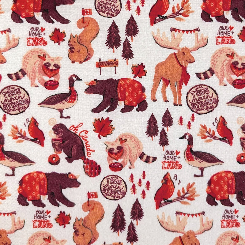 Camelot Flannels - 36250108B - 01 - Canadian Animals - Choice Fabrics36250108B-01