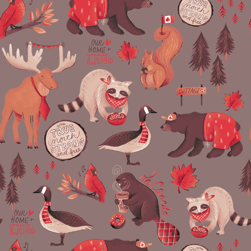 Camelot Flannels - 36250108B - 02 - Canadian Animals - Choice Fabrics36250108B-02