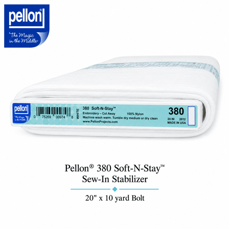 Pellon® 380 Soft-N-Stay™ Sew-In Stabilizer – 20" x 10 Yard Bolt – White - Choice FabricsDS380-B10