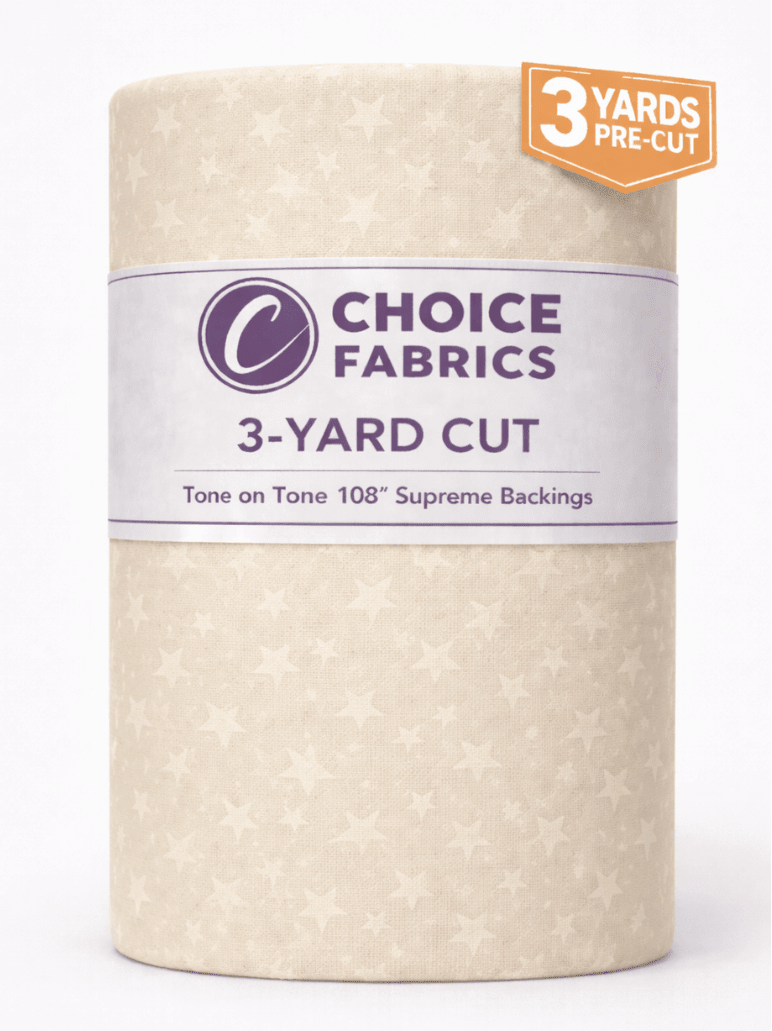 Tone on Tone 108" Supreme Backings - White on Cream Stars (3-Yard Pack) - Choice Fabrics3YD-18463-A02