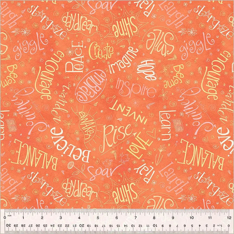 Orange Noteworthy Aspirations 44"/45 Fabric Per Yard - Choice Fabrics53856-2