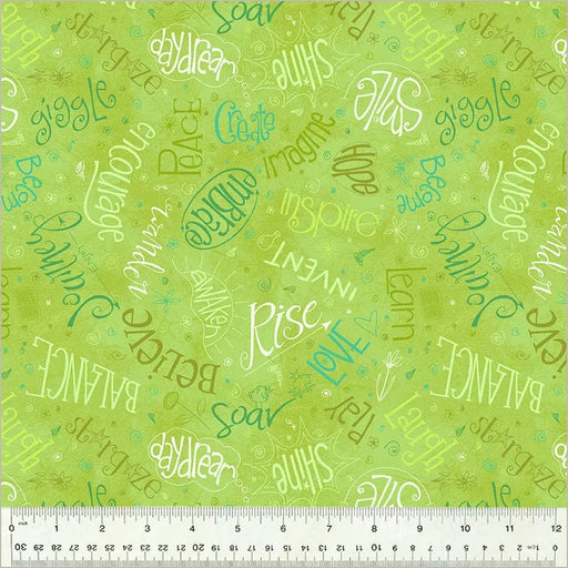 Green Lime Noteworthy Aspirations 44"/45 Fabric Per Yard - Choice Fabrics53856-3