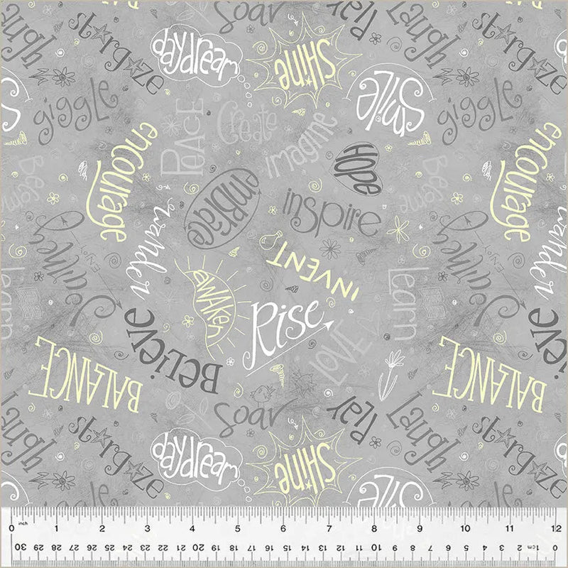 Grey Smoke Noteworthy Aspirations 44"/45 Fabric Per Yard - Choice Fabrics53856-9