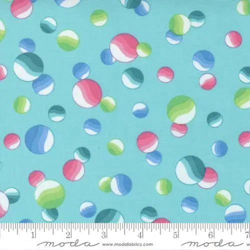 Multi Picnic Pop Awesome Dots Aqua Blue 44"/45" Fabric Per Yard - Choice Fabrics22432-14