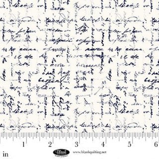 Cameo Appearance Abstract Script White Cotton 44"/45" Fabric Per Yard - Choice FabricsCAMEO-B-4650-01