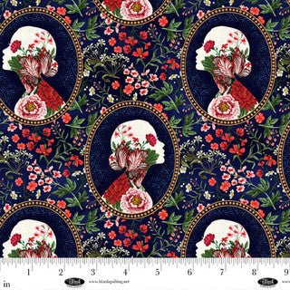 Cameo Appearance Cameos Navy Cotton 44"/45" Fabric Per Yard - Choice FabricsCAMEO-B-4653-77