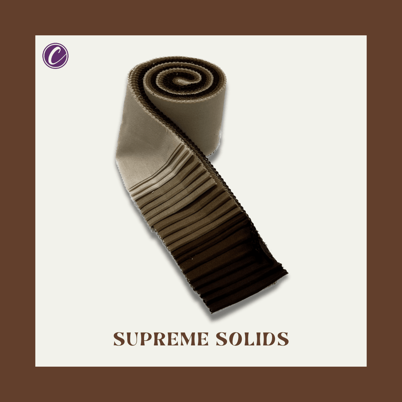 Supreme Solids - 2.5" Roll - Shades of Brown & Tan (20 cuts) - Choice FabricsFE-62273-002