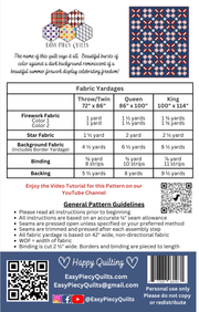 4th of July Night Sky Quilt Pattern - Paper Print Mailed Version - Choice Fabrics717337031071