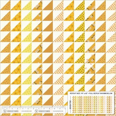 Made Easy Triangle Stripe Cheater Golden 44"/45" Fabric per Yard - Choice Fabrics53030D-2