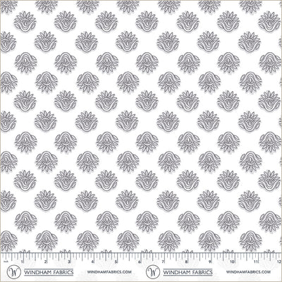 Winding Road Lotus White Grey Cotton 44"/45" Fabric Per Yard - Choice Fabrics55015-11