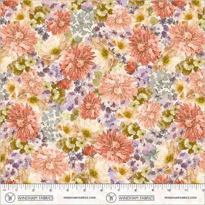 Aviva Bright Blossoms Sunkissed Cotton 44"/45" Fabric Per Yard - Choice Fabrics55102-2