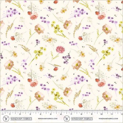 Aviva Floral Charm Ivory Cotton 44"/45" Fabric Per Yard - Choice Fabrics55103-5