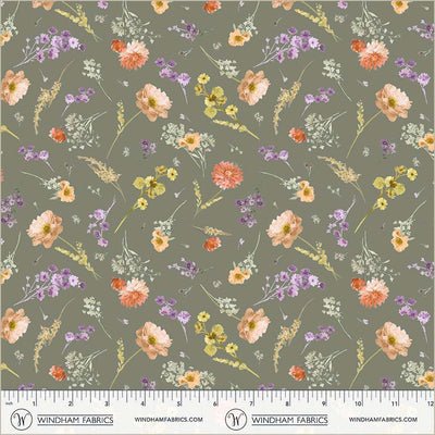 Aviva Floral Charm Thyme Cotton 44"/45" Fabric Per Yard - Choice Fabrics55103-6